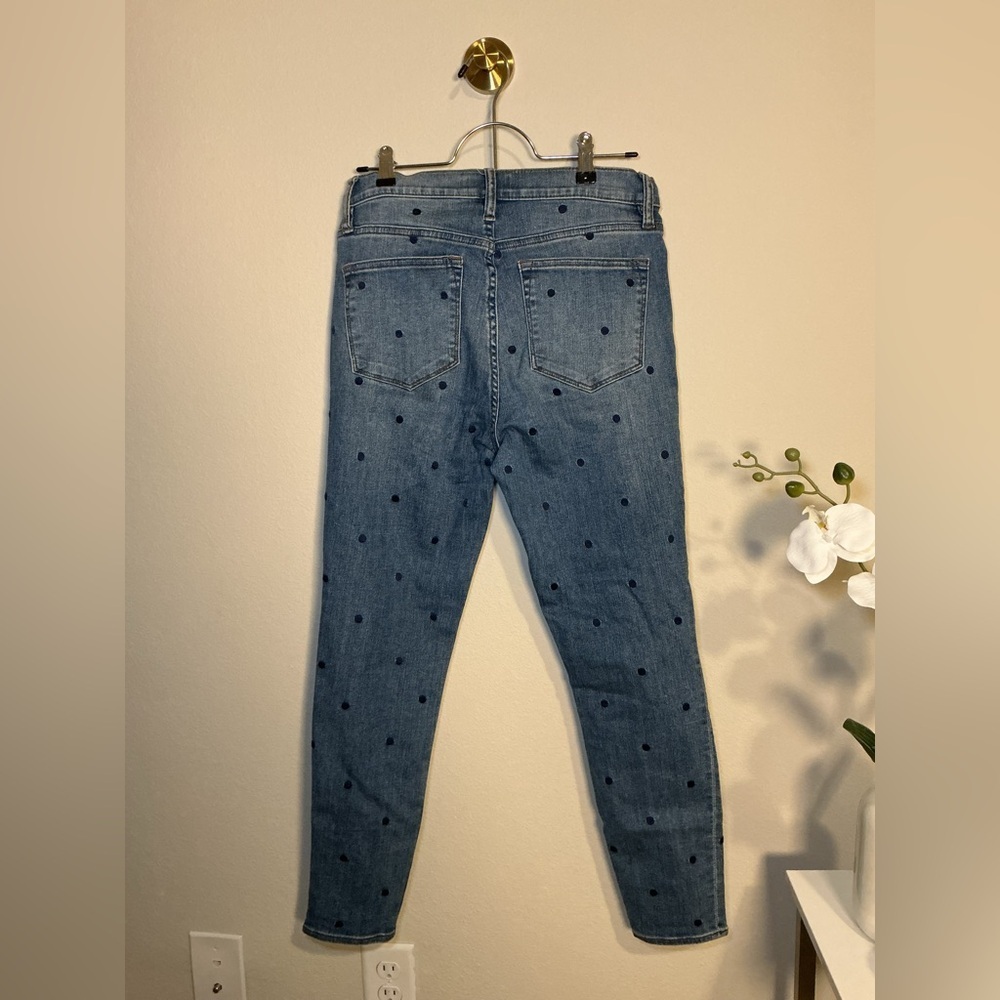 Blue Polka Dot Women's Jeans - Picture 2 of 6